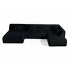 BESTMOBILIER Onyx - canapé panoramique d'angle droit 7 places - en velours côtelé - Noir