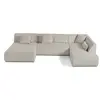 BESTMOBILIER Onyx - canapé panoramique d'angle droit 7 places - en velours côtelé - Beige