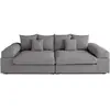 Lisa Design Aspen - canapé 4 places - assise profonde - velours côtelé - Gris