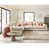 LISA DESIGN Aspen - canapé d'angle réversible 5 places - assise profonde - en velours côtelé - Beige