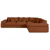 Lisa Design Canapé d'angle réversible 5 places en velours côtelé terracotta