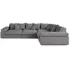 Lisa Design Canapé d'angle réversible 5 places en velours côtelé gris