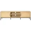 BESTMOBILIER Nagato - meuble tv - bois - 180 cm - Bois / Noir