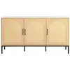 Best Mobilier - Nagato - Buffet Bas - cannage et Bois - 150 cm, Bois/Noir