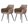 LISA DESIGN Lormi - lot de deux fauteuils - en velours côtelé et velours - taupe - Taupe