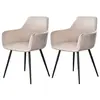 LISA DESIGN Lormi - lot de deux fauteuils - en velours côtelé et velours - beige - Gris