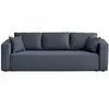 BESTMOBILIER Topaze - canapé 3 places - convertible avec coffre - en tissu - Bleu