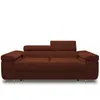 BESTMOBILIER Pablo - canapé droit 2 places avec têtières ajustables - en velours côtelé - Terracotta