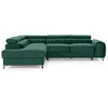 BESTMOBILIER Talisay - canapé d'angle gauche - 5 places - convertible avec coffre - en velours - Vert