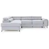 BESTMOBILIER Talisay - canapé d'angle gauche - 5 places - convertible avec coffre - en velours - Gris clair