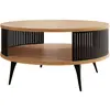BESTMOBILIER Forini - table basse - chêne naturel et noir - 75 cm - Noir / Bois