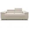 BESTMOBILIER Pablo - canapé droit 2 places avec têtières ajustables - en velours côtelé - Beige