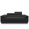 BESTMOBILIER Pablo - canapé droit 2 places avec têtières ajustables - en velours côtelé - Noir
