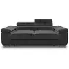 BESTMOBILIER Pablo - canapé droit 2 places avec têtières ajustables - en velours - Gris foncé