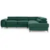 BESTMOBILIER Talisay - canapé d'angle droit - 5 places - convertible avec coffre - en velours - Vert