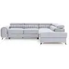 BESTMOBILIER Talisay - canapé d'angle droit - 5 places - convertible avec coffre - en velours - Gris clair