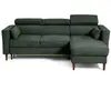 BESTMOBILIER Alicante - canapé d'angle réversible convertible avec têtières - coffre - 4 places - en tissu texturé - Vert