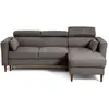 BESTMOBILIER Alicante - canapé d'angle réversible convertible avec têtières - coffre - 4 places - en tissu texturé - Gris