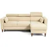 BESTMOBILIER Alicante - canapé d'angle réversible convertible avec têtières - coffre - 4 places - en tissu texturé - Beige