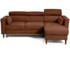 BESTMOBILIER Alicante - canapé d'angle réversible convertible avec têtières - coffre - 4 places - en tissu texturé - Terracotta