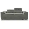 BESTMOBILIER Pablo - canapé droit 2 places avec têtières ajustables - en velours - Gris