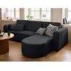 BESTMOBILIER Miro - canapé d'angle réversible - 4 places - convertible avec coffre - en velours texturé - Gris Anthracite