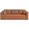 BESTMOBILIER Topaze - canapé 3 places - convertible avec coffre - en tissu - Terracotta