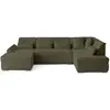 Lisa Design Vermont S - Canapé panoramique d'angle droit 7 places - Kaki