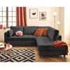 LISA DESIGN Anna - canapé d'angle droit 5 places convertible en velours texturé - Gris Anthracite