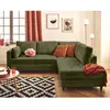 LISA DESIGN Anna - canapé d'angle droit 5 places convertible en velours texturé - Vert Olive