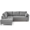LISA DESIGN Anna - canapé d'angle gauche 5 places convertible en velours texturé - Gris