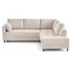 LISA DESIGN Anna - canapé d'angle droit 5 places convertible en velours texturé - Beige