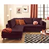 LISA DESIGN Anna - canapé d'angle gauche 5 places convertible en velours texturé - Prune