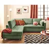 LISA DESIGN Anna - canapé d'angle gauche 5 places convertible en velours texturé - Vert sauge