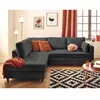 LISA DESIGN Anna - canapé d'angle gauche 5 places convertible en velours texturé - Gris Anthracite