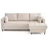 LISA DESIGN Anna - canapé d'angle droit 4 places convertible avec coffre en velours texturé - Beige