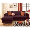 LISA DESIGN Anna - canapé d'angle gauche 4 places convertible avec coffre en velours texturé - Prune