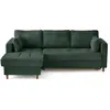 LISA DESIGN Anna - canapé d'angle gauche 4 places convertible avec coffre en velours texturé - Vert