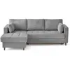 LISA DESIGN Anna - canapé d'angle gauche 4 places convertible avec coffre en velours texturé - Gris