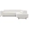 Bestmobilier Elisa - canapé d'angle droit 5 places convertible avec coffre et têtières réglables en tissu bouclette