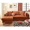 Lisa Design Anna - canapé d'angle gauche 4 places convertible avec coffre en velours texturé