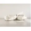 BestMobilier Baoji - Canapé d'angle droit 5 places convertible avec têtières et coffre en velours côtelé - Beige