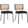 Lisa Design Luciano - lot de 2 chaises - en tissu bouclette - Noir