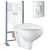 GROHE - Pack wc Rimless Bau Ceramic Grohe, plaque chromee