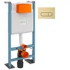 Bâti-support V-Fix Core auto-portant + Plaque Root Round Or brossée