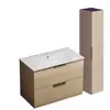 BURGBAD Meuble vasque 90 cm Olena chêne clair + colonne de salle de bain TU