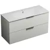 Meuble salle de bain simple vasque BURGBAD Olena 90 cm blanc brillant
