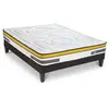 MAISON AUBERTIN Ensemble Matelas à Ressorts ensachés Sommier en kit gris 180x200