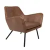 Mathi Design Fauteuil lounge en aspect cuir vintage marron