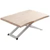 Mathi Design Matika - table basse rehaussable en chêne et acier blanc